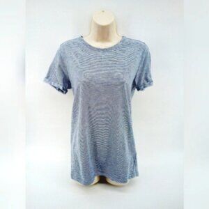 ⭐3/$30 H&M 100% Cotton Blue White Striped Tee Shirt XS